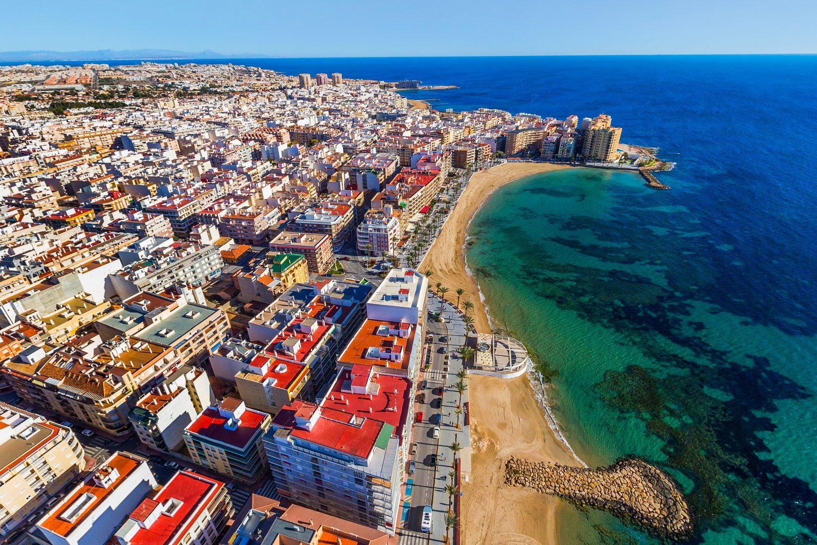 Playa del Cura aerial panorama Torrevieja city center Costa Blanca